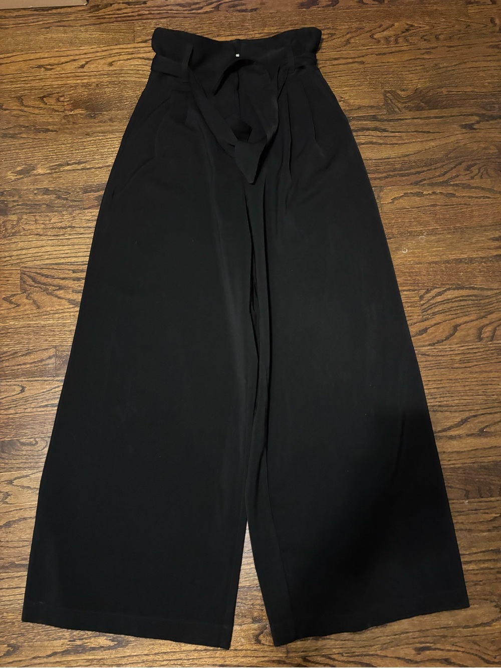 Julia Allert Black High Waist Wide Leg Trousers Large Contemporary Minimalist - Picture 2 of 5